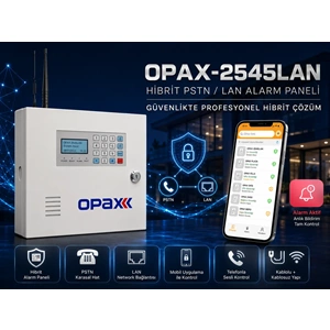OPAX-2545LAN PSTN & LAN Network Kablolu ve Kablosuz Alarm Paneli