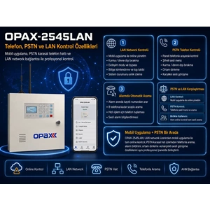 OPAX-2545LAN PSTN & LAN Network Kablolu ve Kablosuz Alarm Paneli