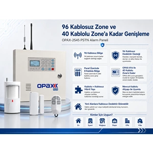 OPAX-2545 PSTN Kablolu ve Kablosuz Alarm Paneli