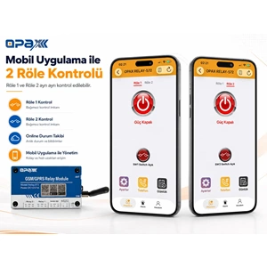RELAY-572 GSM / GPRS Röle Modülü Mobil Uygulama ile Bariyer / Kapı / Motor Kontrol ve Açma Sistemi