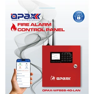 OPAX-WF868-4G-LAN Adresli Kablosuz Yangın Alarm Kontrol Paneli (868mhz) EN-54 Sertifikalı