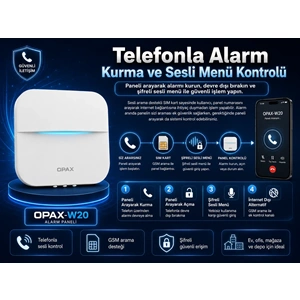 OPAX-W20-BEYAZ+BGR-09 GPRS I WİFİ & BGR-09 KABLOSUZ SİRENLİ ALARM SİSTEMİ (1 YIL AHM ÜCRETSİZ)
