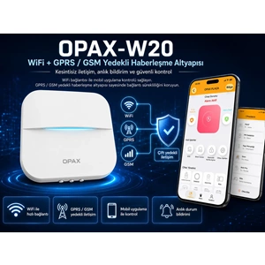 OPAX-W20-BEYAZ+BGR-09 GPRS I WİFİ & BGR-09 KABLOSUZ SİRENLİ ALARM SİSTEMİ (1 YIL AHM ÜCRETSİZ)