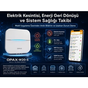 OPAX-W20-BEYAZ+BGR-09 GPRS I WİFİ & BGR-09 KABLOSUZ SİRENLİ ALARM SİSTEMİ (1 YIL AHM ÜCRETSİZ)