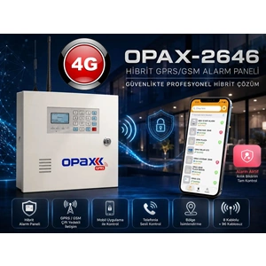 OPAX-2646-4G Kablolu ve Kablosuz GPRS/GSM/4G Alarm Paneli