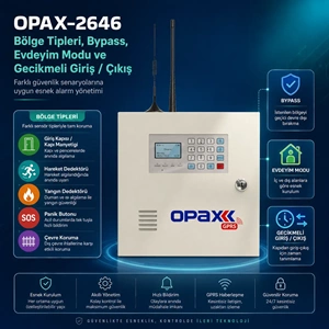 OPAX-2646-4G Kablolu ve Kablosuz GPRS/GSM/4G Alarm Paneli