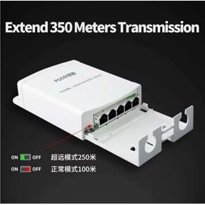 1 PoE Giriş- 4 PoE Çıkışlı PoE Extender (PoE Çoklayıcı) -Outdoor