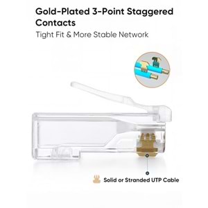 100 ADET RJ45 NETWORK KONNEKTÖR CAT6 UTP