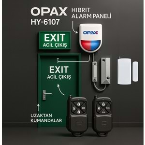 Opax HY-6107 Kablolu & Kablosuz Acil Çıkış Kapısı Alarm Sistemi