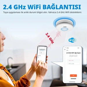 OPAX WiFi + RF Interlink Akıllı Duman Dedektörü | Tuya Uyumlu Kablosuz Yangın Alarm Dedektörü