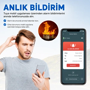 OPAX WiFi + RF Interlink Akıllı Duman Dedektörü | Tuya Uyumlu Kablosuz Yangın Alarm Dedektörü
