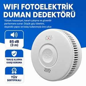 OPAX WiFi + RF Interlink Akıllı Duman Dedektörü | Tuya Uyumlu Kablosuz Yangın Alarm Dedektörü