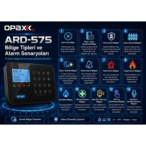 ARD-575 Siyah GPRS/GSM/WiFi 4G Dokunmatik Kablolu Kablosuz Ev ve İşyeri Alarm Paneli