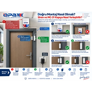 OPAX HY-6107-MC31 Kablolu Acil Çıkış Kapısı Alarm Sistemi Seti
