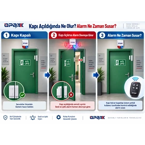 OPAX HY-6107-MC31 Kablolu Acil Çıkış Kapısı Alarm Sistemi Seti