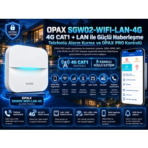 OPAX SGW02-WIFI-LAN-4G GSM GPRS WiFi LAN Kablosuz Alarm Sistemi