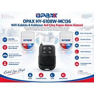 OPAX HY-6108W-MC136 WiFi Kablolu & Kablosuz Acil Çıkış Kapısı Alarm Sistemi