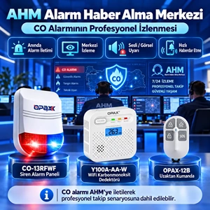 OPAX CO-13RFWF WiFi + RF Kablosuz Karbonmonoksit Alarm Sistemi