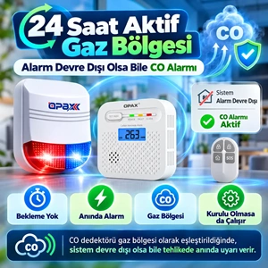 OPAX BGR-13CO WiFi Kablosuz Karbonmonoksit Alarm Sistemi