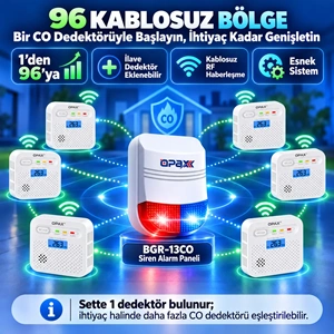 OPAX BGR-13CO WiFi Kablosuz Karbonmonoksit Alarm Sistemi