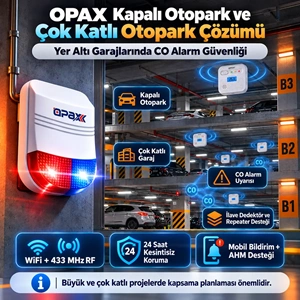 OPAX BGR-13CO WiFi Kablosuz Karbonmonoksit Alarm Sistemi