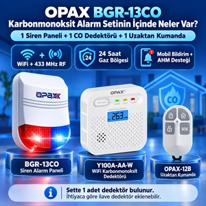 OPAX BGR-13CO WiFi Kablosuz Karbonmonoksit Alarm Sistemi