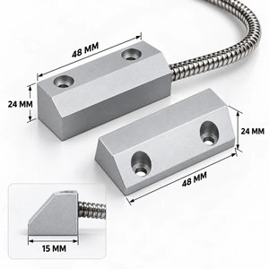 OPAX MC-136 Metal Kablolu Manyetik Kontak | Kapı Sensörü, Pencere Sensörü ve Kepenk Sensörü