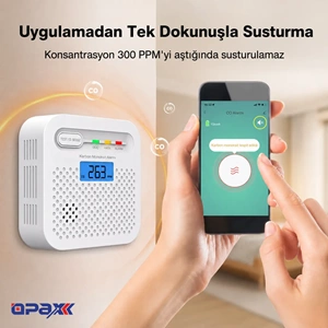 OPAX Y100A-AA-W WiFi + RF İnterlink Akıllı Karbonmonoksit Alarmı Tuya ve Opax Uyumlu