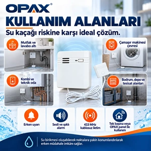 OPAX SBD-WRLS Kablosuz Su Kaçağı ve Su Baskını Dedektörü Sesli Alarm Cihazı