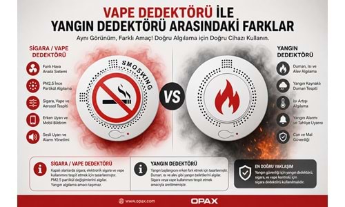 Vape Dedektörü ile Yangın Dedektörü Arasındaki Farklar