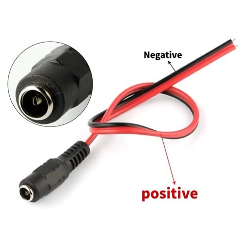 DC 12V DİŞİ KABLOLU BESLEME JACKI 0.15M