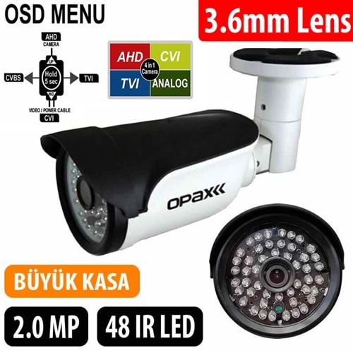 OPAX-1535 2 MP 1080P 3.6 MM Lens 48 IR Led 4 in 1 AHD Bullet Kamera