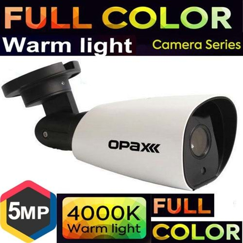 OPAX-1290 5MP FULL COLOR AHD 6 WARM LIGHT 4 in 1 AHD BULLET FULL COLOR METAL BULLET CAMERA