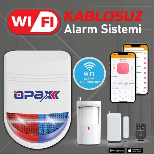 BGR-12 WIFI KABLOSUZ SİREN ALARM SİSTEMİ MOBİL UYGULAMALI (1 YIL AHM ÜCRETSİZ)