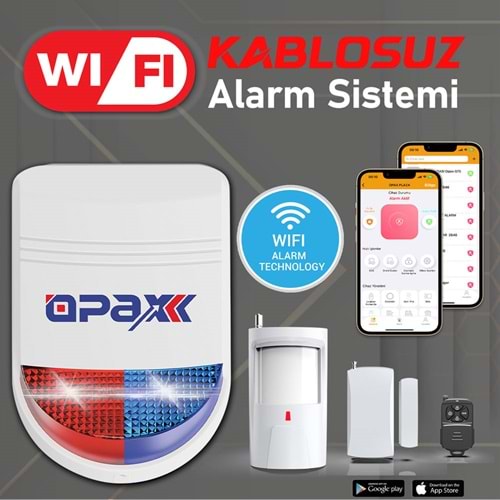 BGR-12 WİFİ KABLOSUZ SİREN ALARM SİSTEMİ MOBİL UYGULAMALI (1 YIL AHM ÜCRETSİZ)