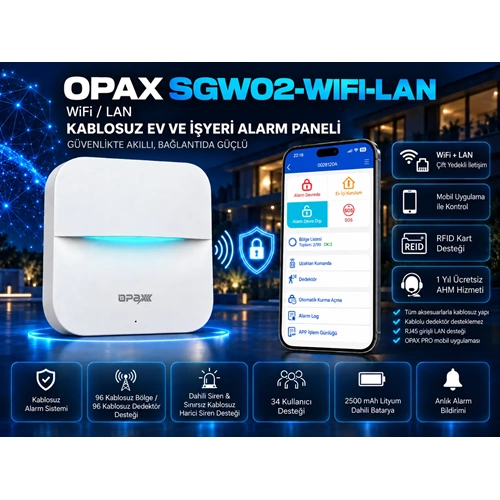 OPAX SGW02-WIFI-LAN WiFi LAN Kablosuz Alarm Sistemi