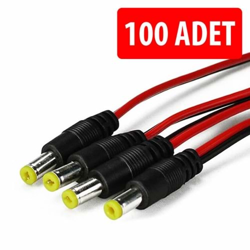 DC 12V KALİTELİ ERKEK BESLEME JAKI 100 LÜ PAKET