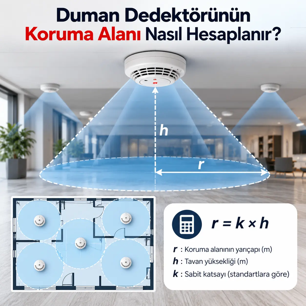 Duman Dedektörünün Koruma Alanı Nasıl Hesaplanır?