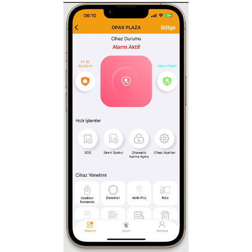 Opax Alarm Mobil Uygulamasında , yeni güvenlik önlemi getirilmiştir.