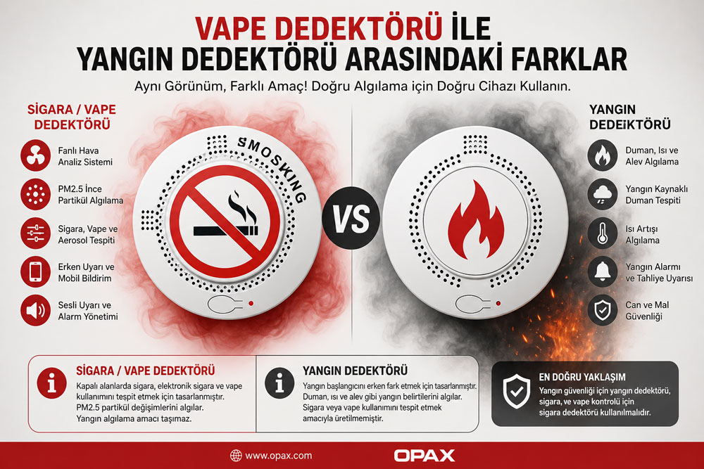 Vape Dedektörü ile Yangın Dedektörü Arasındaki Farklar