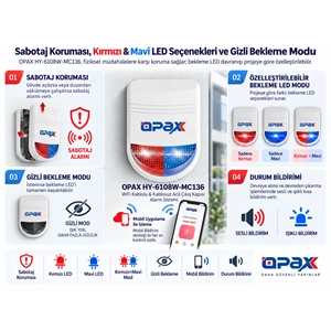 OPAX HY-6108W-MC136 WiFi Kablolu & Kablosuz Acil Çıkış Kapısı Alarm Sistemi