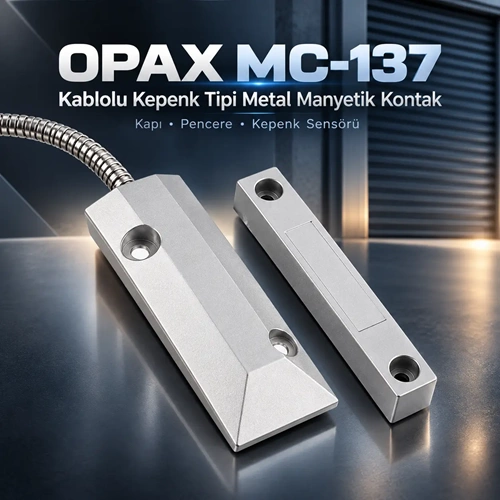 OPAX-MC137 KABLOLU KEPENK TİPİ METAL MANYETİK KONTAK (BÜYÜK TİP)